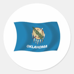 Redonda Pegatina de la bandera de Oklahoma