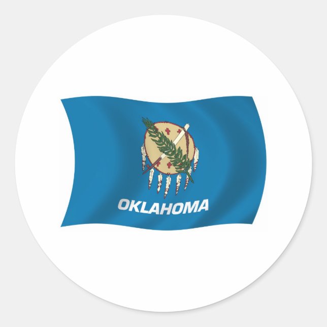 Redonda Pegatina de la bandera de Oklahoma (Anverso)