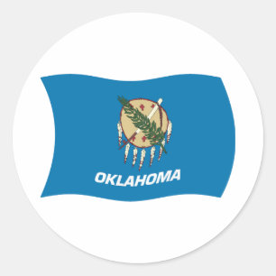 Redonda Pegatina de la bandera de Oklahoma