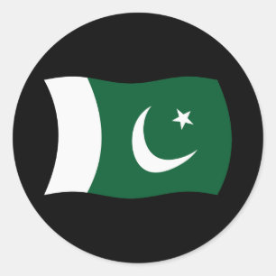 Redonda Pegatina de la bandera de Pakistán