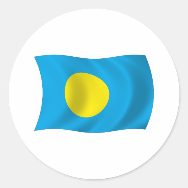 Redonda Pegatina de la bandera de Palaos (Anverso)