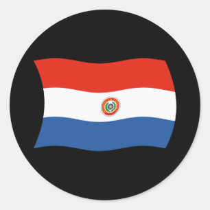 Redonda Pegatina de la bandera de Paraguay