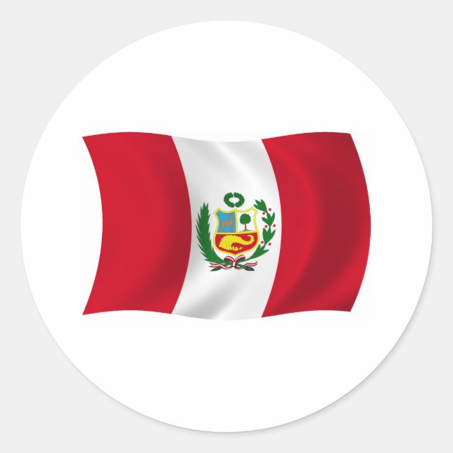 Redonda Pegatina de la bandera de Perú (Anverso)