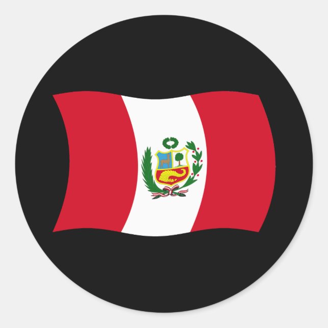 Redonda Pegatina de la bandera de Perú (Anverso)