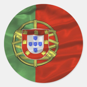 Redonda Pegatina de la bandera de Portugal