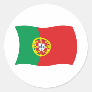Redonda Pegatina de la bandera de Portugal