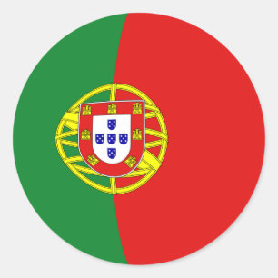 Redonda Pegatina de la bandera de Portugal