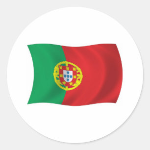 Redonda Pegatina de la bandera de Portugal