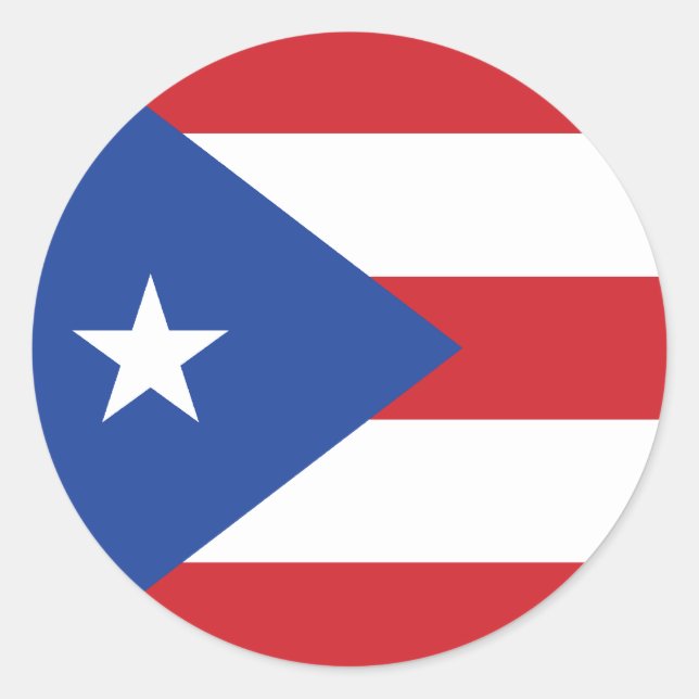 Redonda Pegatina de la bandera de Puerto Rico (Anverso)