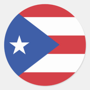 Redonda Pegatina de la bandera de Puerto Rico