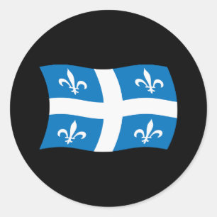 Redonda Pegatina de la bandera de Quebec