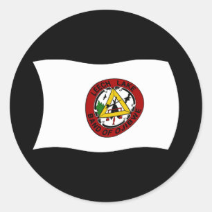 Redonda Pegatina de la bandera de reserva de lago Leech