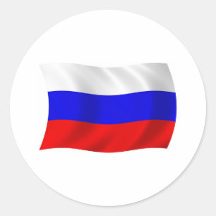 Redonda Pegatina de la bandera de Rusia