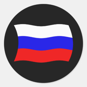 Redonda Pegatina de la bandera de Rusia