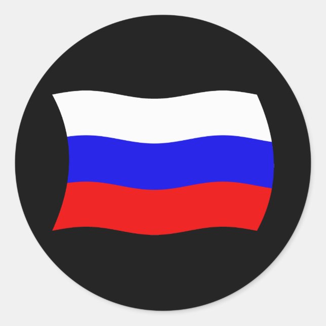Redonda Pegatina de la bandera de Rusia (Anverso)
