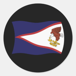 Redonda Pegatina de la bandera de Samoa Americana