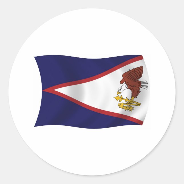 Redonda Pegatina de la bandera de Samoa Americana (Anverso)