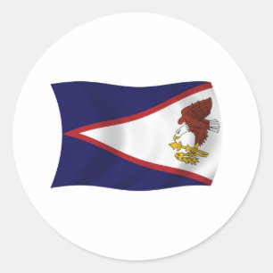 Redonda Pegatina de la bandera de Samoa Americana