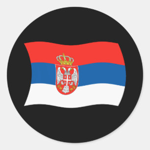 Redonda Pegatina de la bandera de Serbia