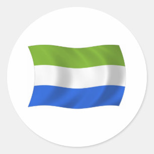 Redonda Pegatina de la bandera de Sierra Leona