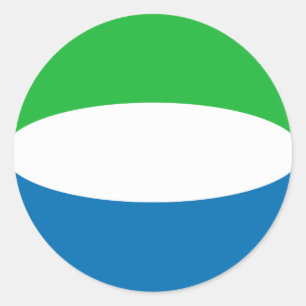 Redonda Pegatina de la bandera de Sierra Leona con efecto