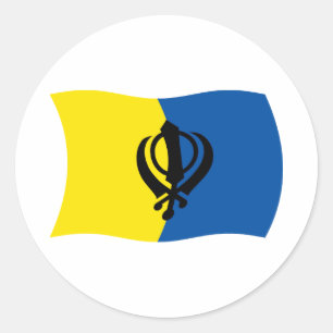 Redonda Pegatina de la bandera de Sikhismo