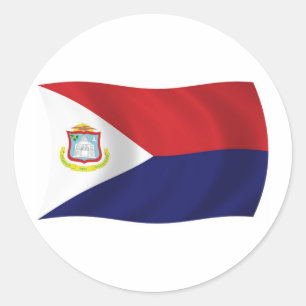 Redonda Pegatina de la bandera de Sint Maarten