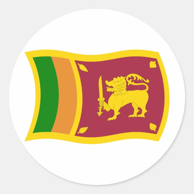 Redonda Pegatina de la bandera de Sri Lanka (Anverso)