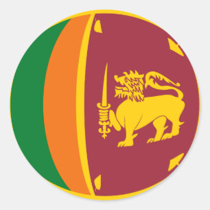 Redonda Pegatina de la bandera de Sri Lanka Fisheye