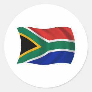 Redonda Pegatina de la bandera de Sudáfrica