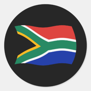 Redonda Pegatina de la bandera de Sudáfrica