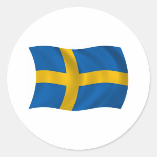 Redonda Pegatina de la bandera de Suecia