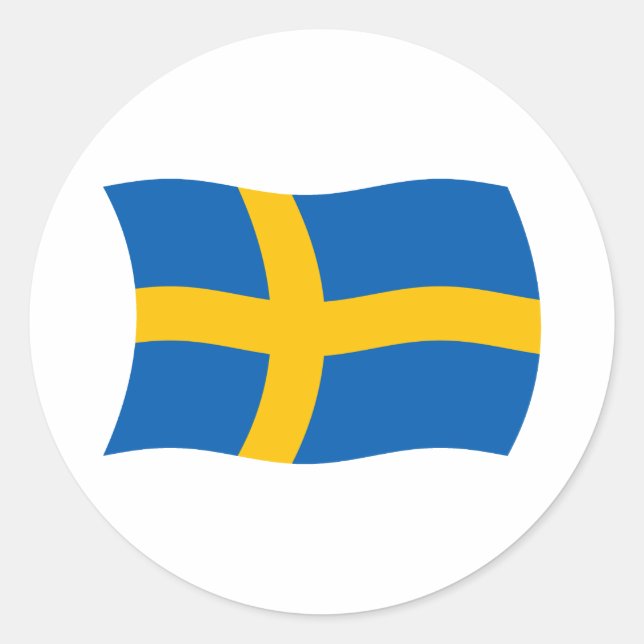 Redonda Pegatina de la bandera de Suecia (Anverso)