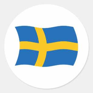 Redonda Pegatina de la bandera de Suecia