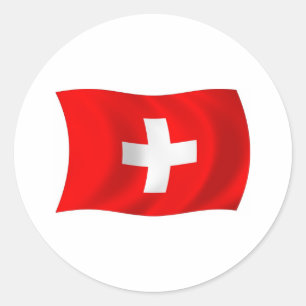 Redonda Pegatina de la bandera de Suiza