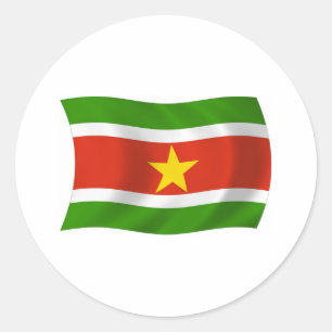 Redonda Pegatina de la bandera de Surinam