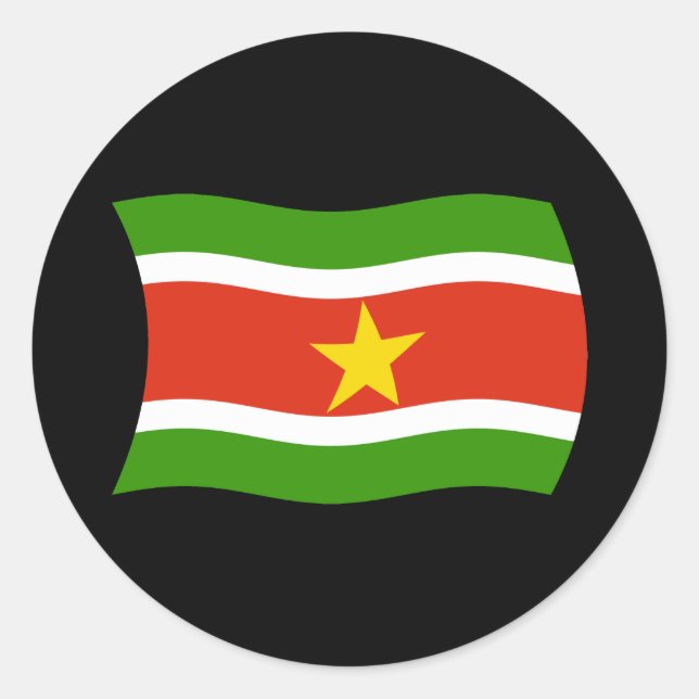 Redonda Pegatina de la bandera de Surinam (Anverso)