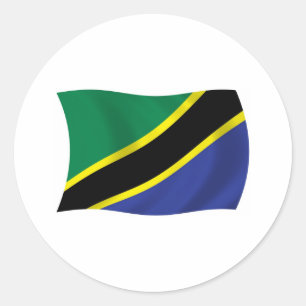 Redonda Pegatina de la bandera de Tanzania