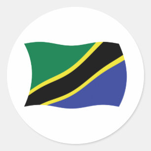 Redonda Pegatina de la bandera de Tanzania