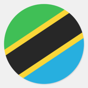 Redonda Pegatina de la bandera de Tanzania
