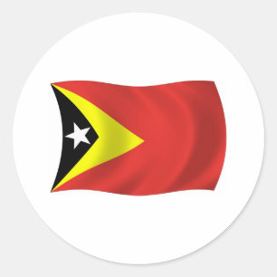 Redonda Pegatina de la bandera de Timor Oriental