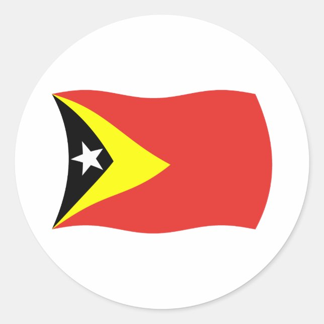 Redonda Pegatina de la bandera de Timor Oriental (Anverso)
