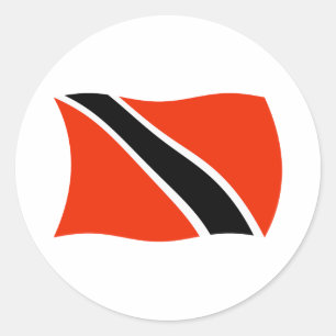 Redonda Pegatina de la bandera de Trinidad y Tobago