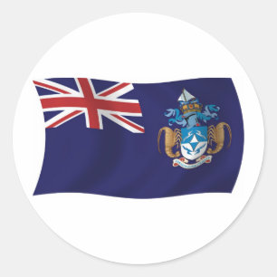 Redonda Pegatina de la bandera de Tristan Da Cunha