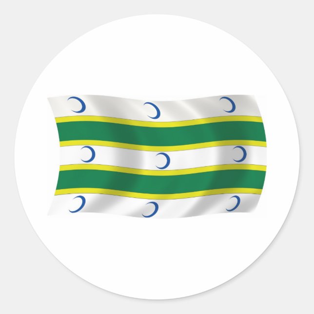 Redonda Pegatina de la bandera de turcomanos (Anverso)