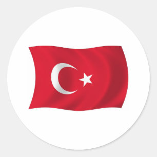 Redonda Pegatina de la bandera de Turquía