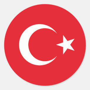 Redonda Pegatina de la bandera de Turquía – Orgullo turco