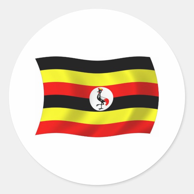 Redonda Pegatina de la bandera de Uganda (Anverso)