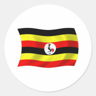 Redonda Pegatina de la bandera de Uganda