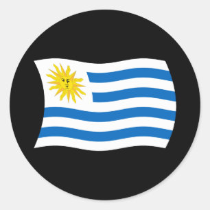 Redonda Pegatina de la bandera de Uruguay
